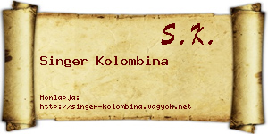 Singer Kolombina névjegykártya